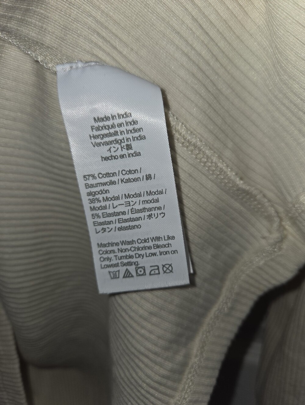 Womens J. Crew Long-Sleeve Ribbed Tee In Cream With Slight Puff Sholders Sz LG - Picture 3 of 6